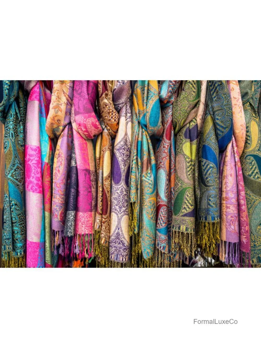 Reversible Paisley Pashmina Rave Scarf - Exotic Shawl Wrap for Evening Festivals